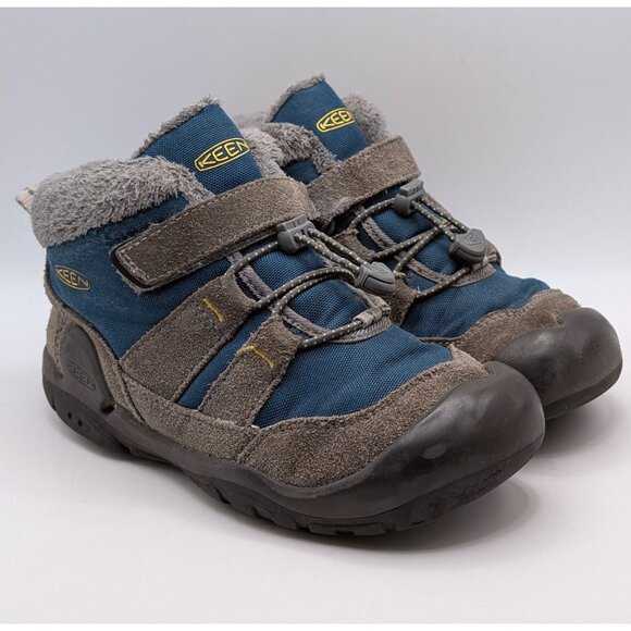 KEEN Knotch Chukka Kids Size 1 Unisex Winter Boots Youth Warm Outdoor Blue Gray - Picture 1 of 7
